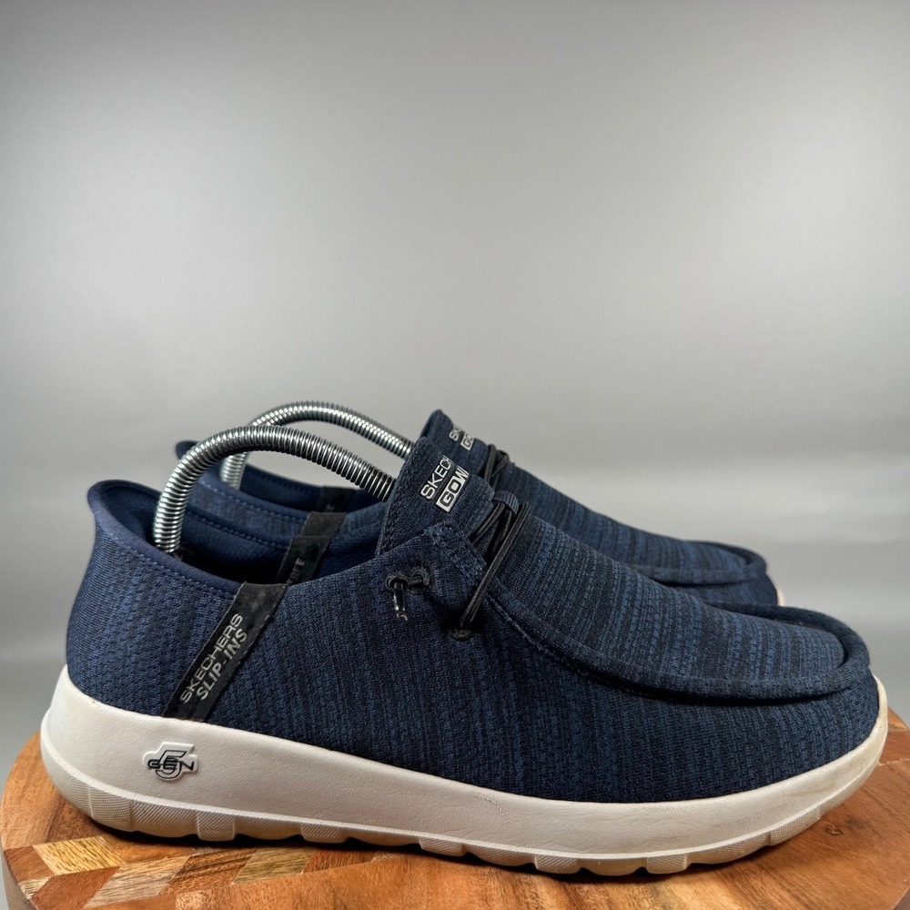 Skechers Mens GoWalk Max Slip-Ins Navy Blue Walking Shoes 216283 Size 8